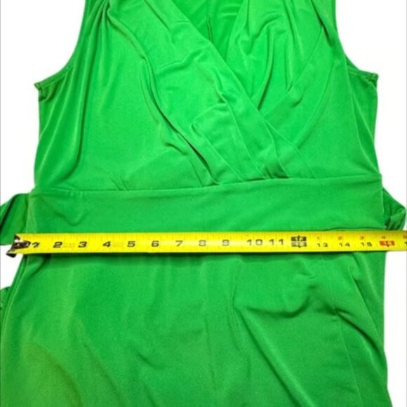 New York Company MSRP $98 NEW Green Maxi Dress V-neck Flowy Sleeveless LG - Picture 8 of 10